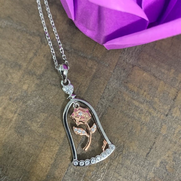 Beauty and the Beast Enchanted Rose Necklace - Picture 13 of 13